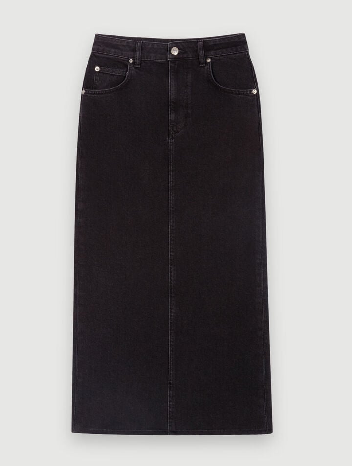 Long denim skirt
