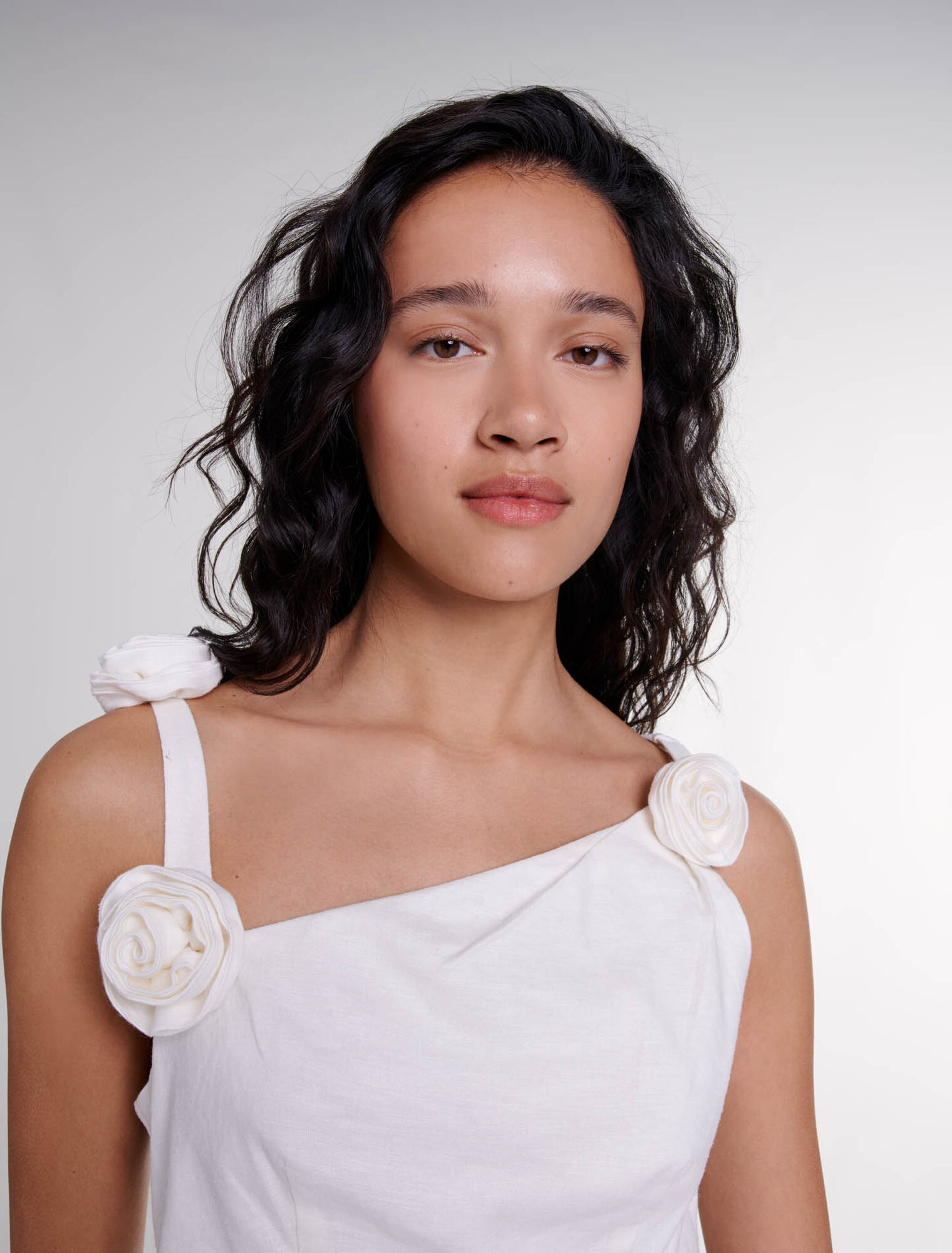 Openwork linen maxi dress