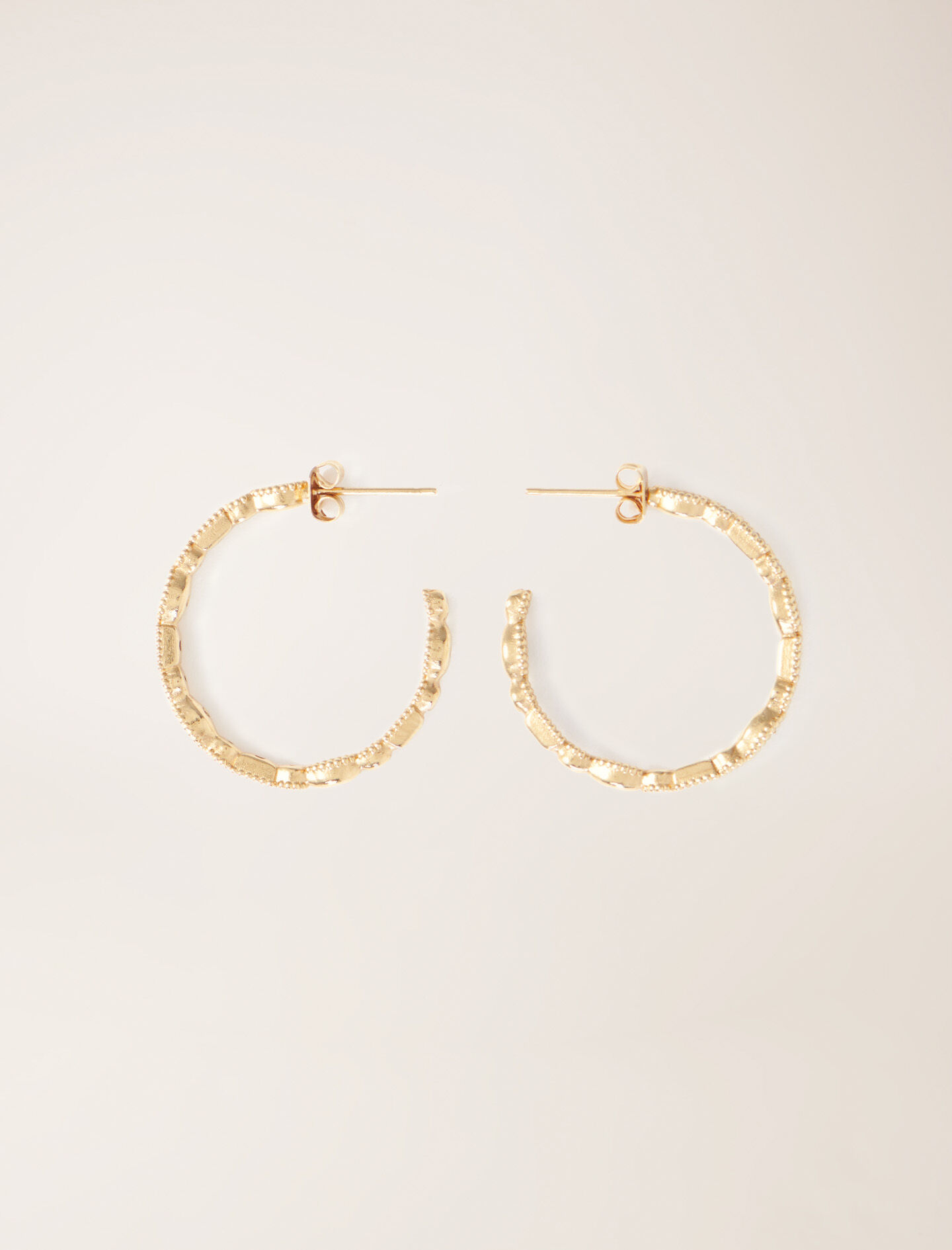 Diamanté-embellished large hoop earrings Denim - Jeans For
