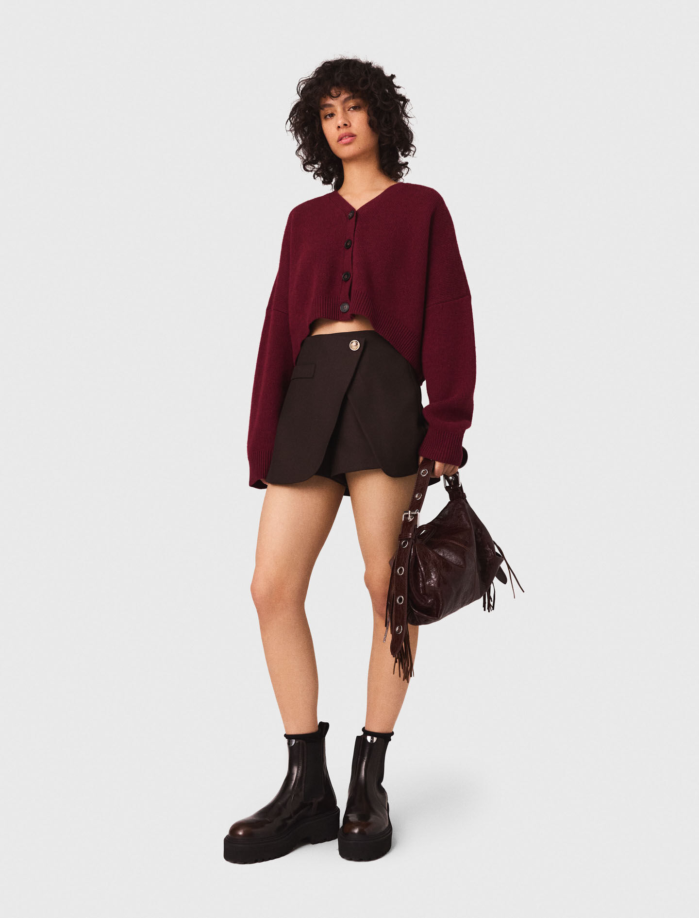 Paneled skort Brown For Women | Maje