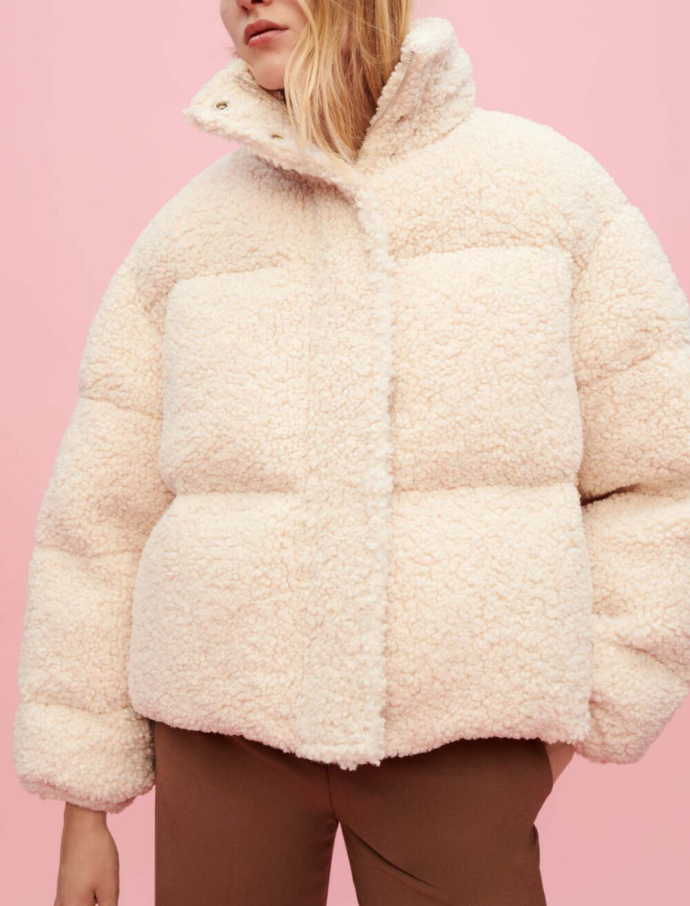 無料発送 Ecru jacket down fur faux ジャケット・アウター
