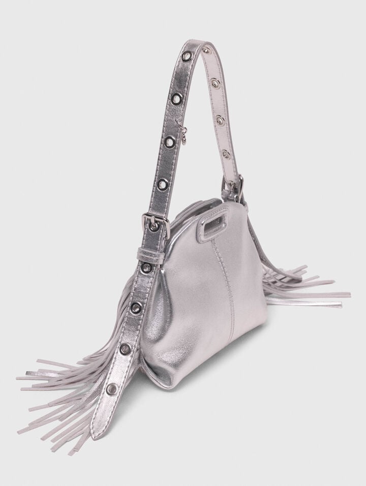 Metallic leather Miss M micro bag