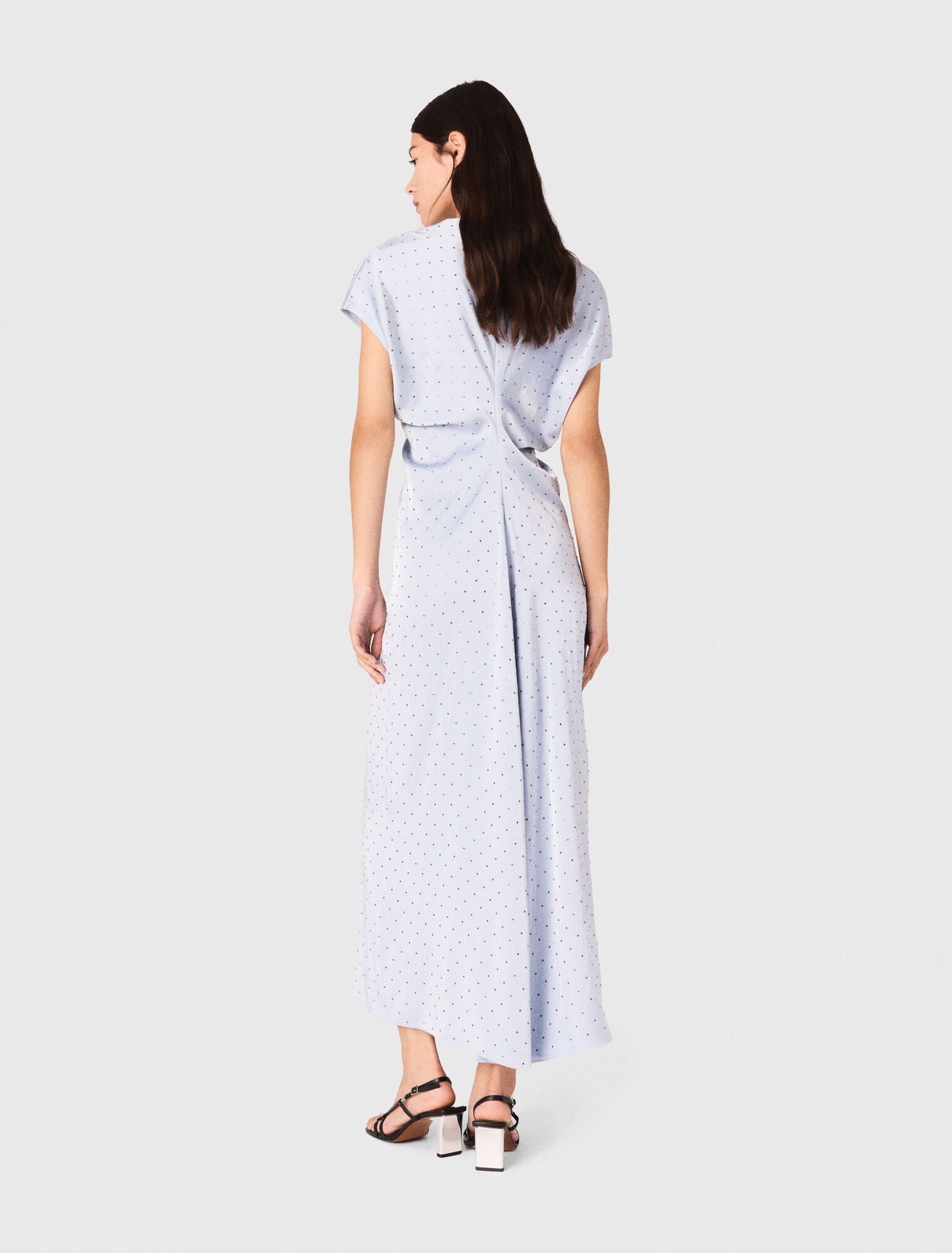 Studded satin maxi dress