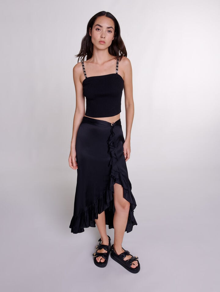 Crop top with removable straps