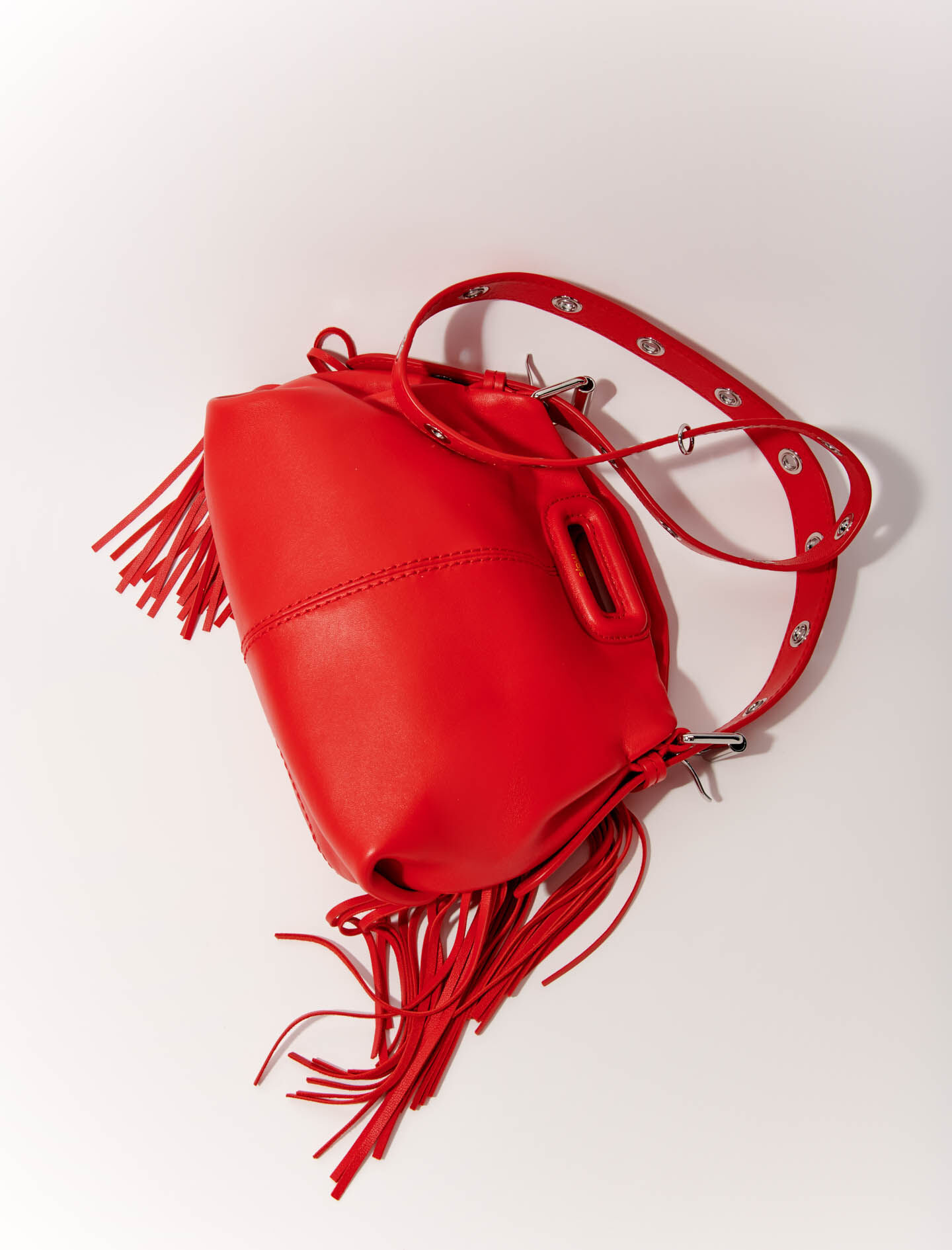 Smooth leather mini Miss M bag Red For Women | Maje