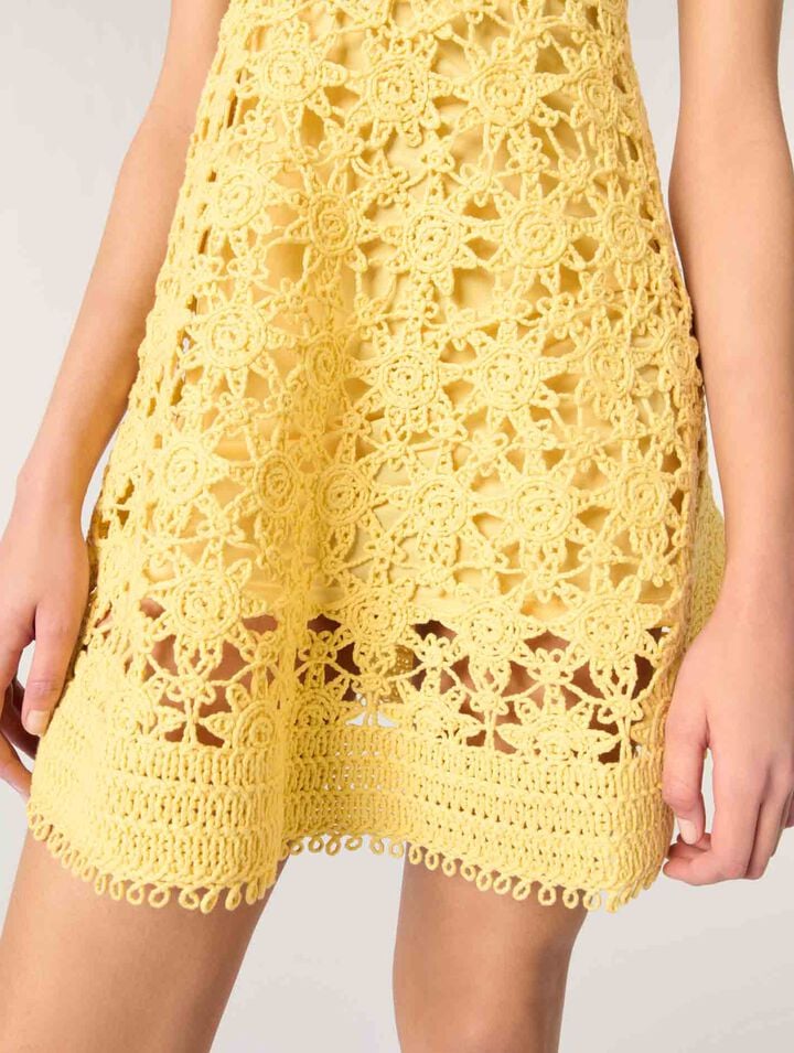 Crochet strappy mini dress