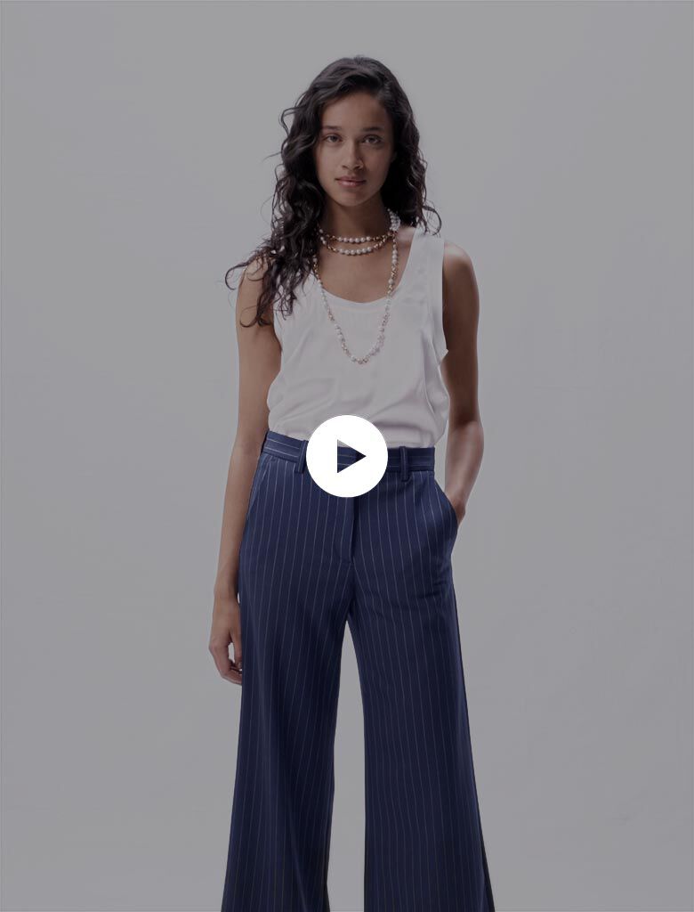 Striped trousers Blue For Women | Maje
