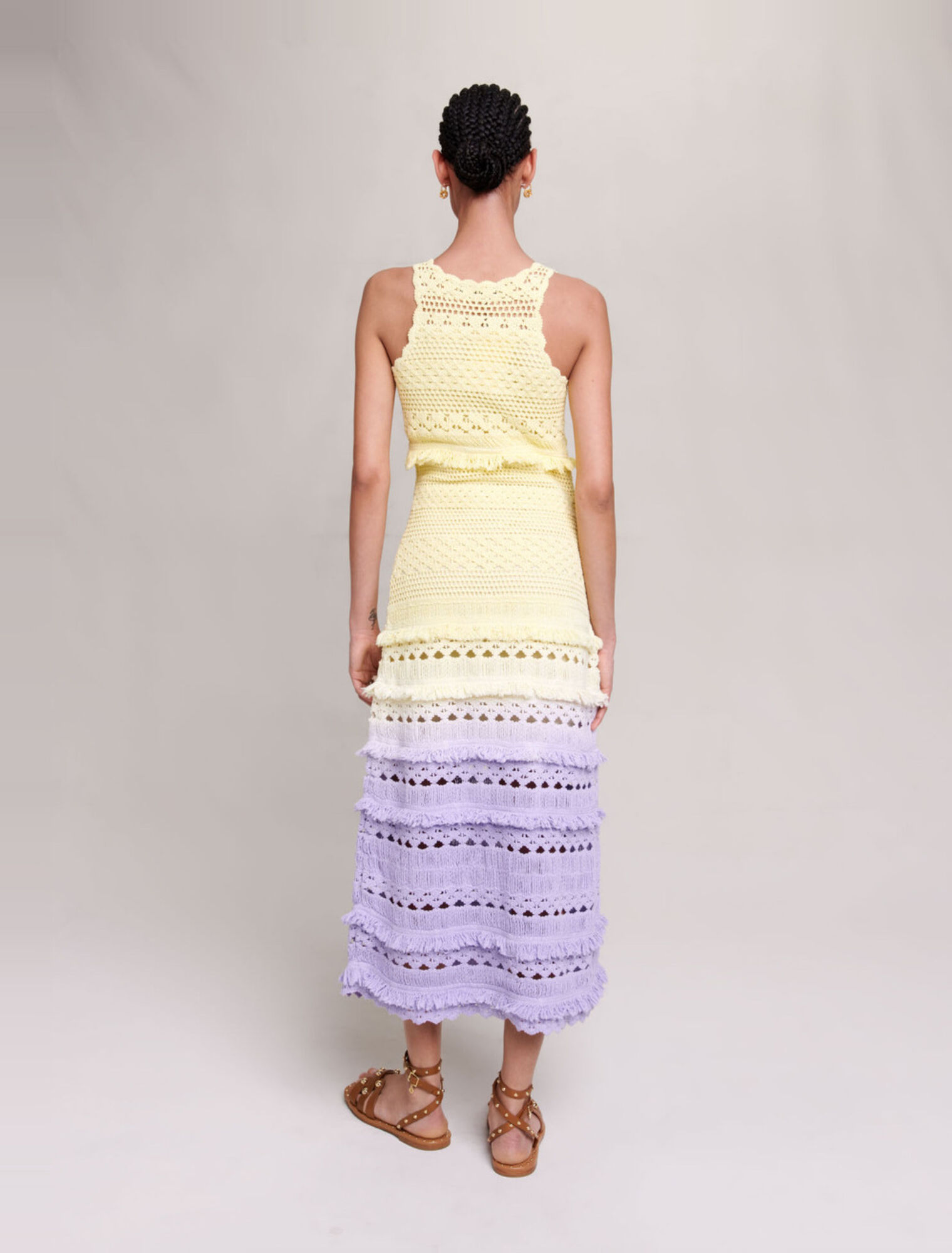Crochet-knit maxi dress