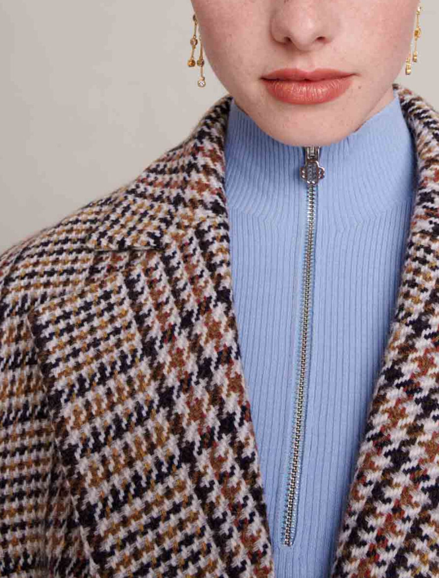 Short checked jacket