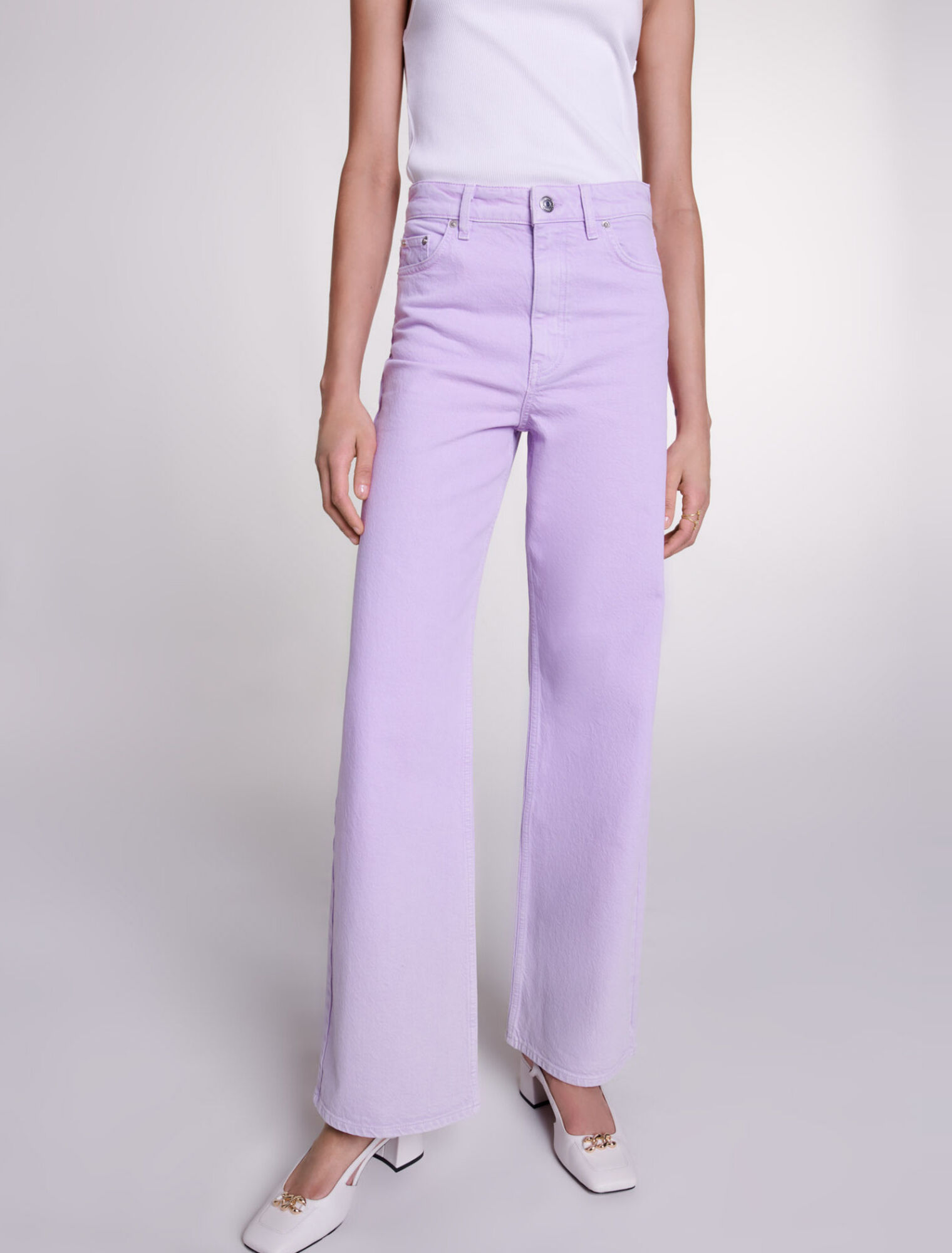 Faded wide-leg jeans