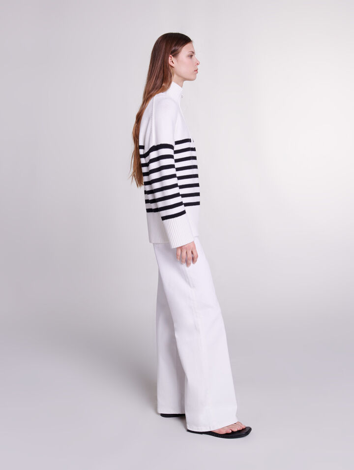 Breton jumper with zip collar