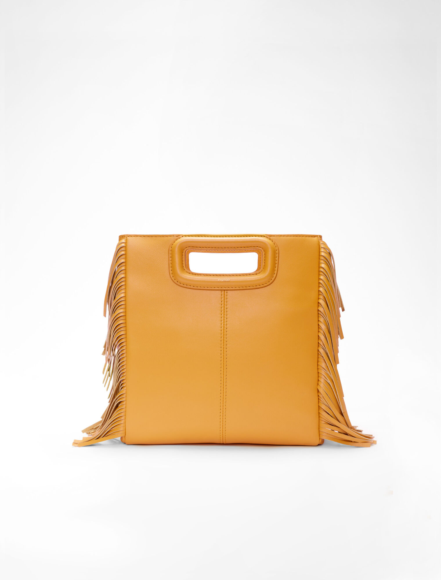 Smooth leather M bag with fringing
