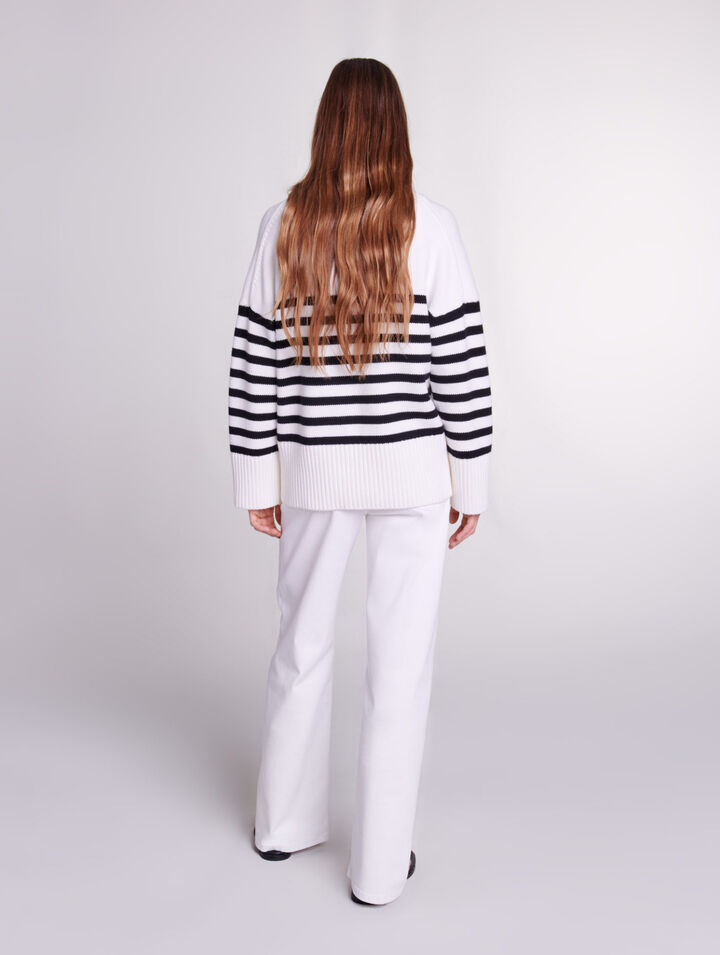 Breton jumper with zip collar