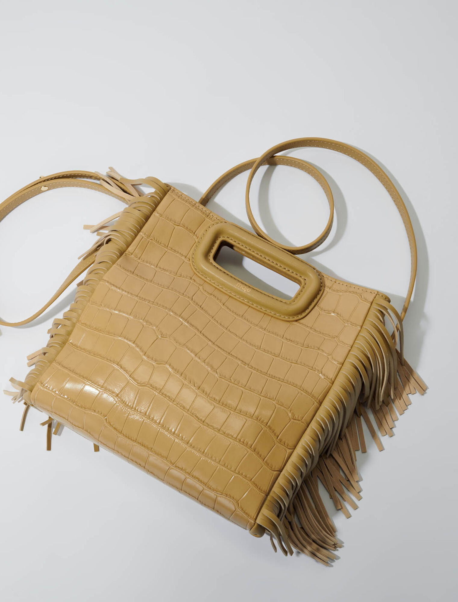 M bag in crocodile-effect leather