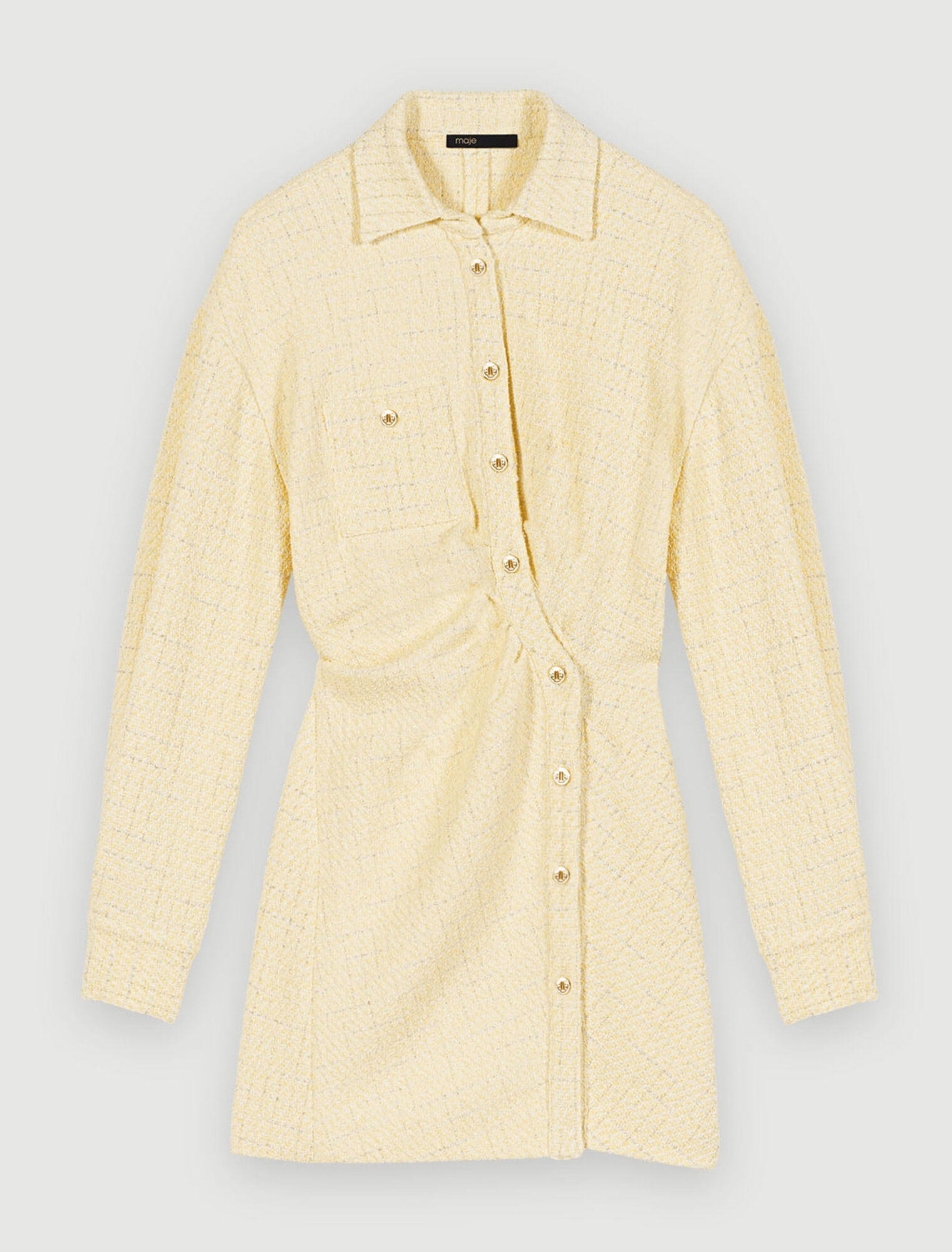 Asymmetrical lurex tweed dress
