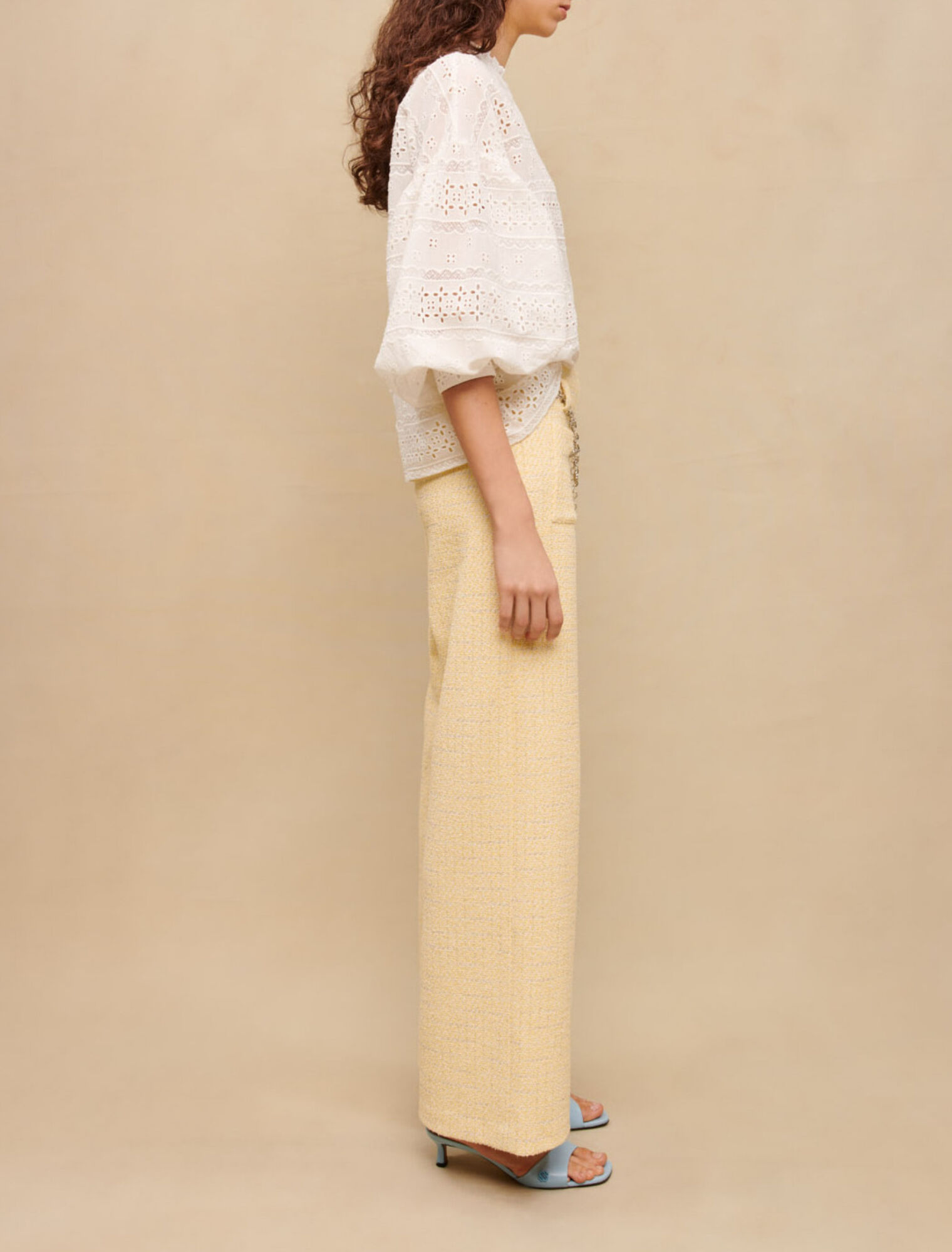 Embroidered white cotton blouse