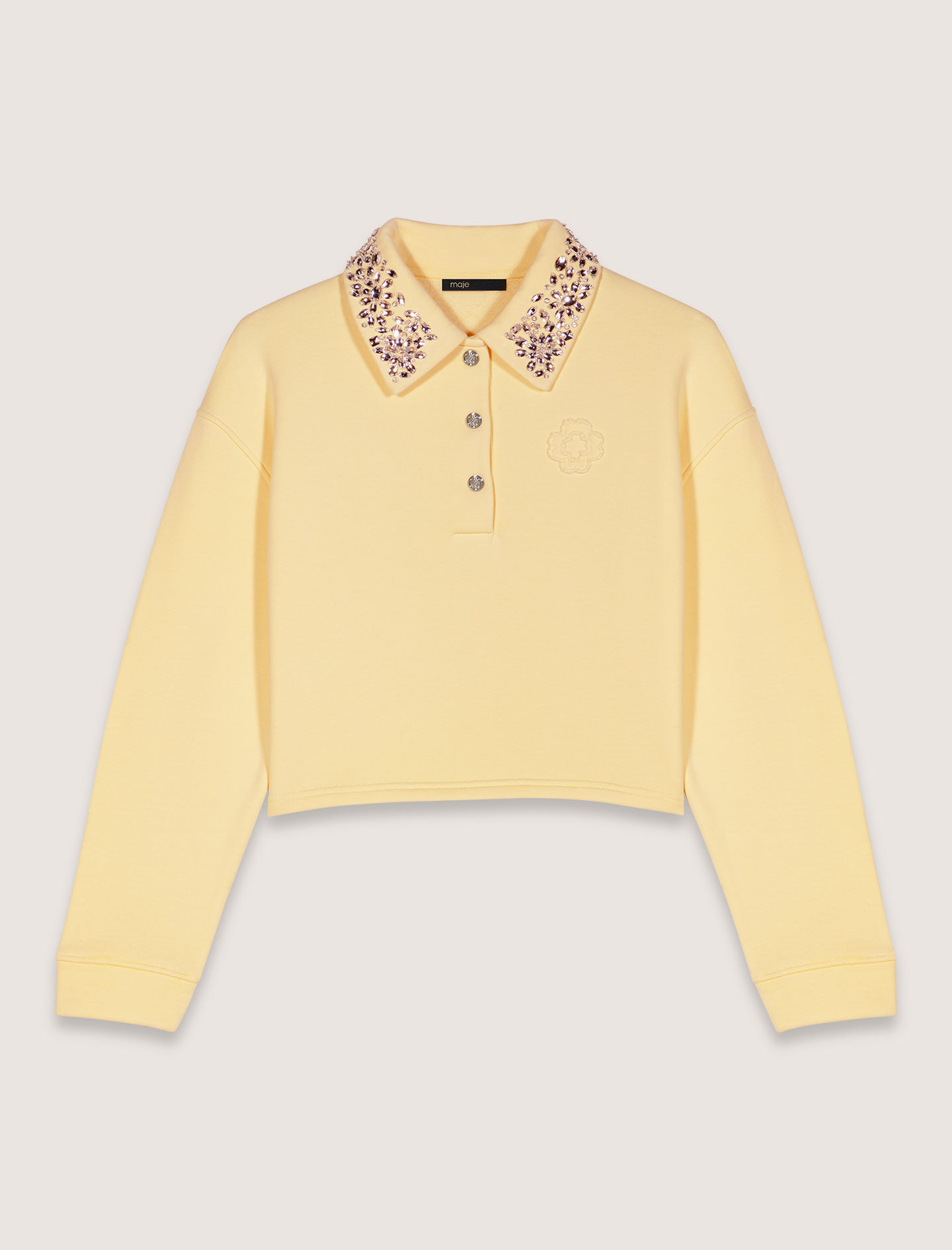 Jewellery collar cropped sweater Yellow / Orange For Women