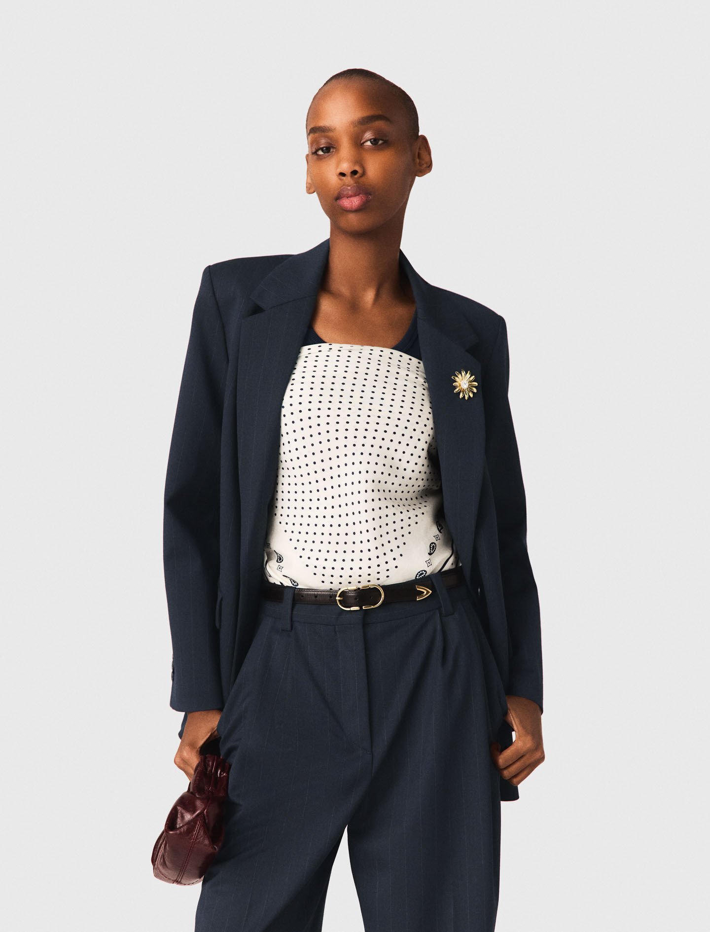 maje ジャケット Striped suit jacket Blue For Women | Maje