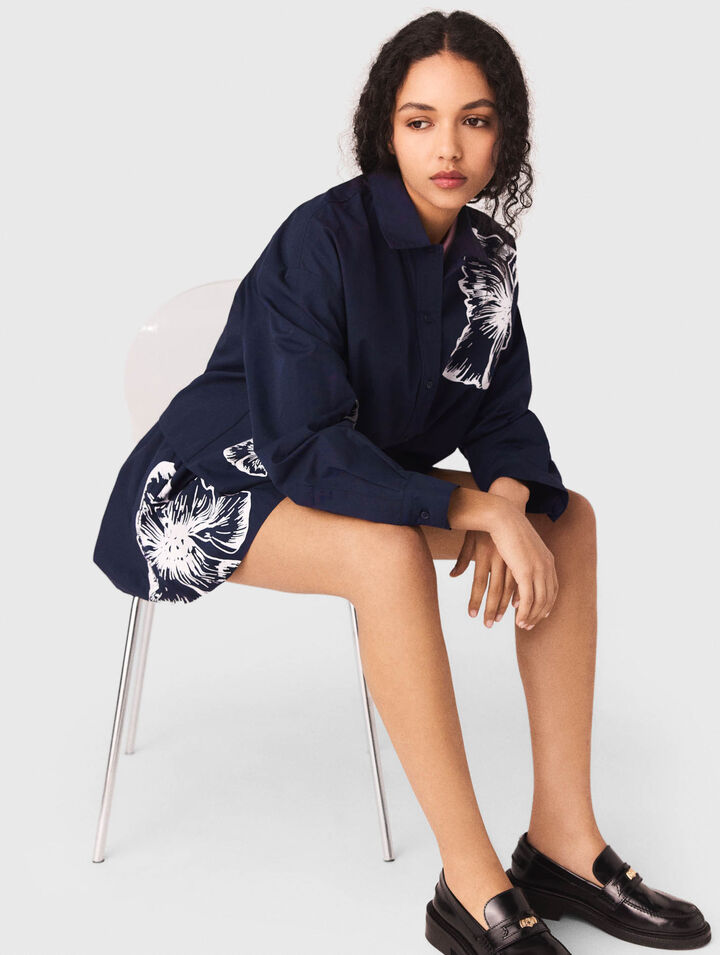 Cropped cotton shirt