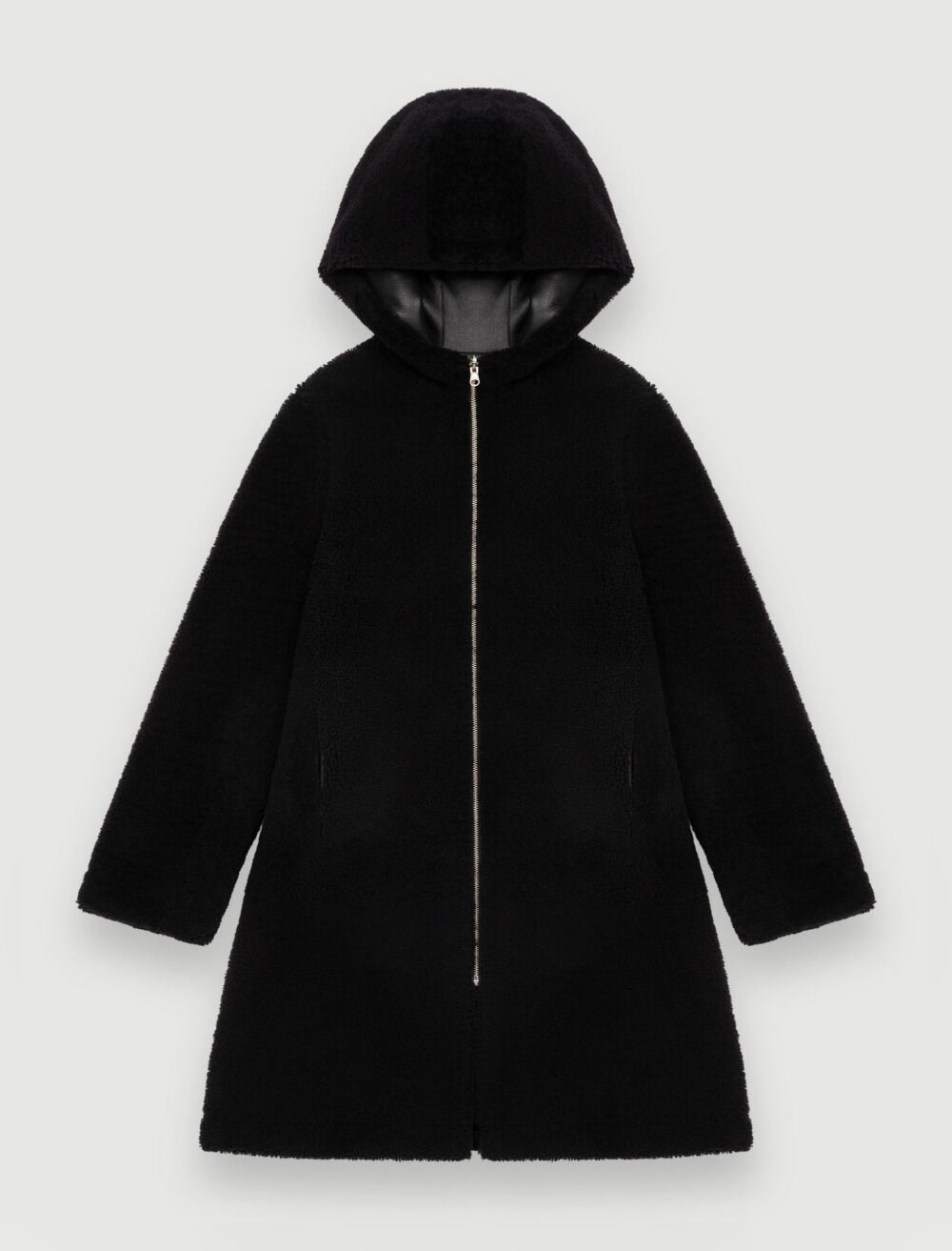 Wool and leather coat