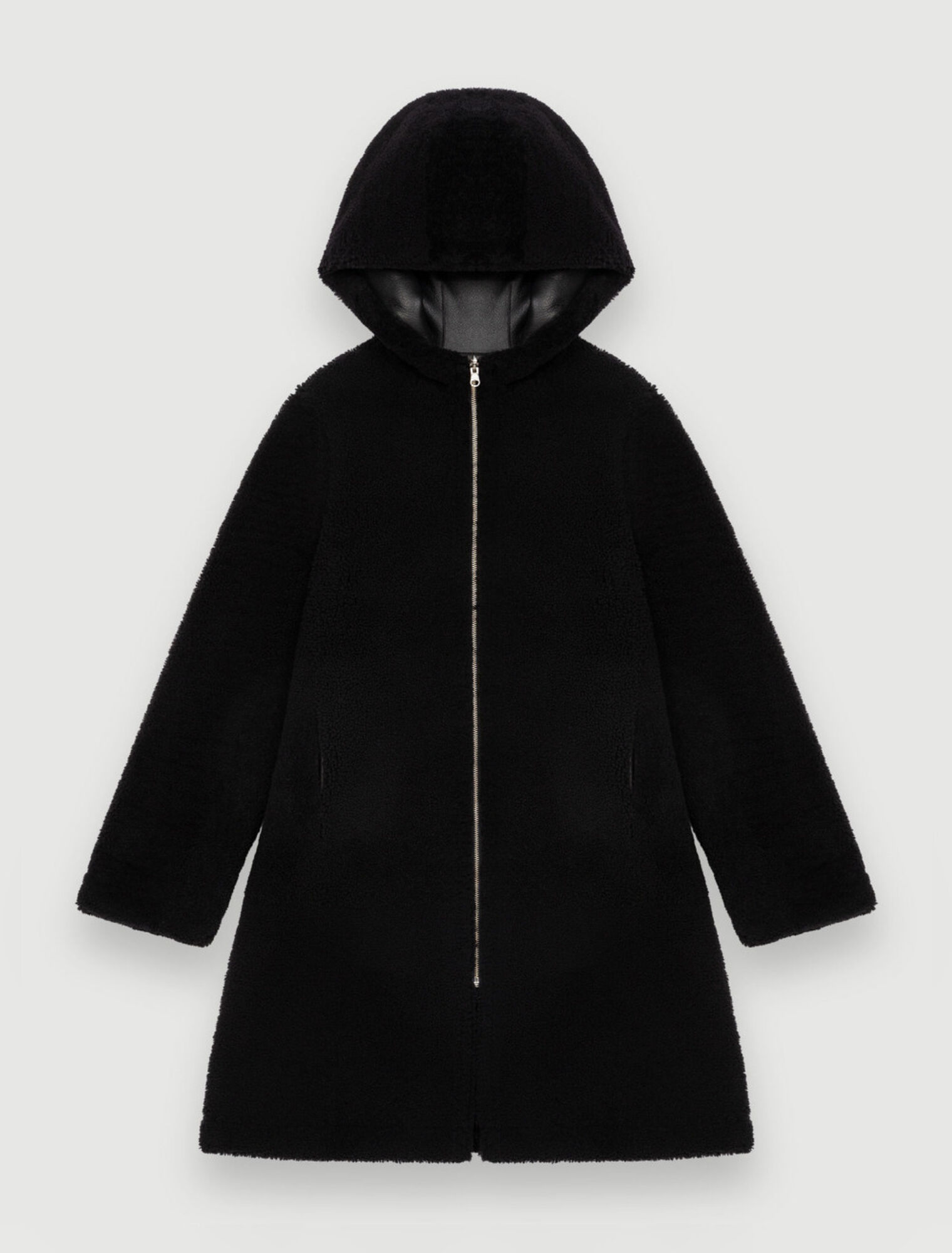 Wool and leather coat