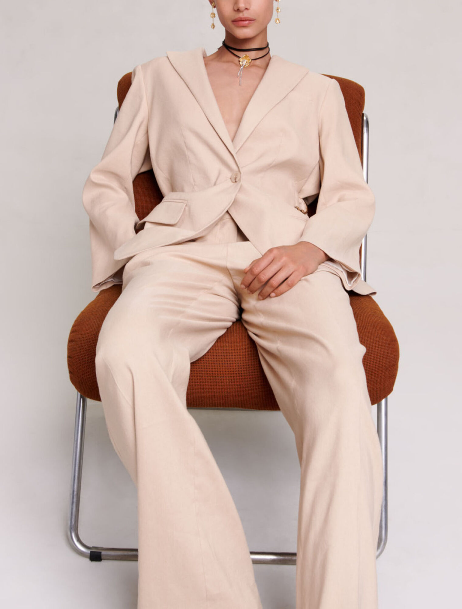 Linen blend blazer