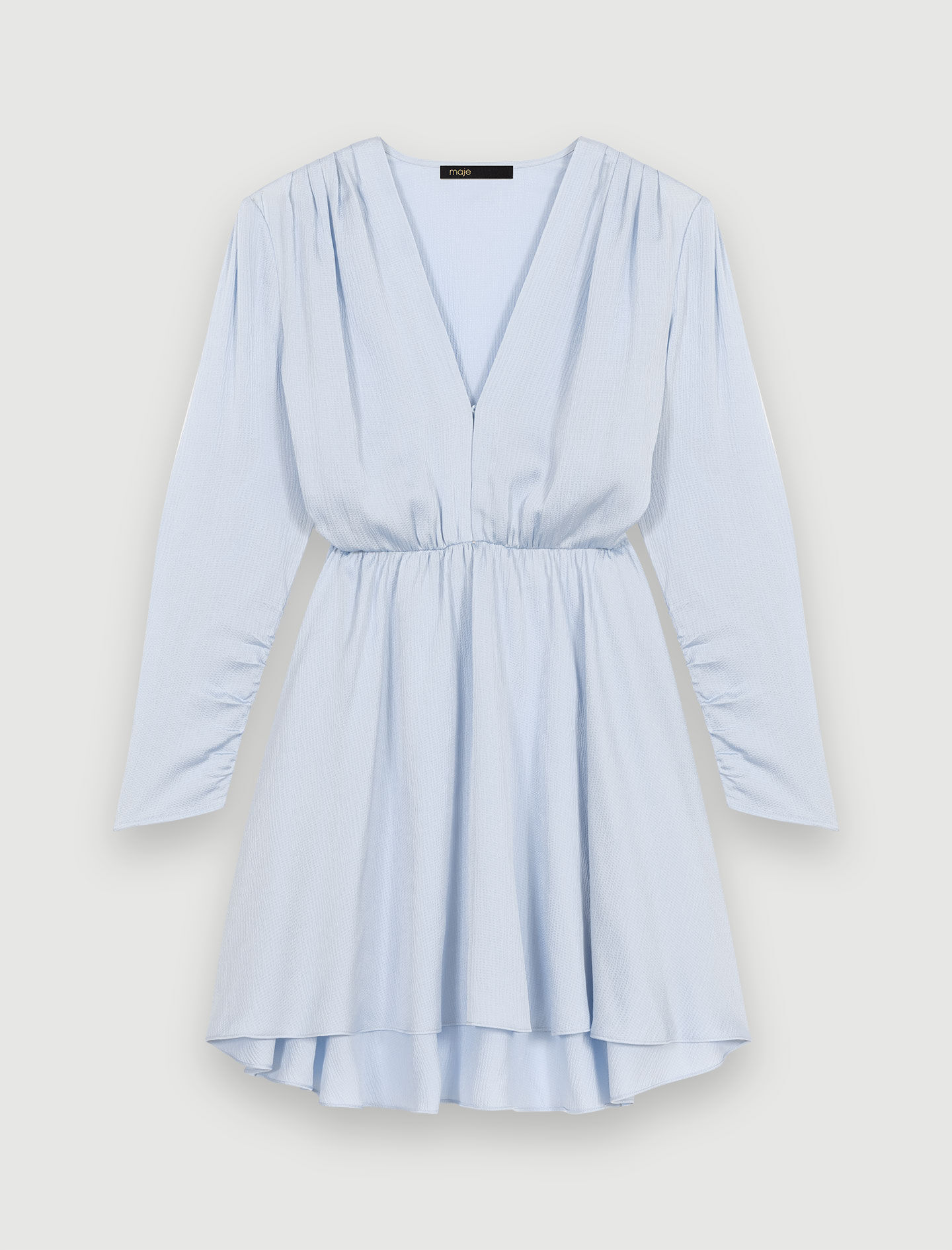 上品なブランド Cinched sky Maje | Women For Blue dress blue トップス