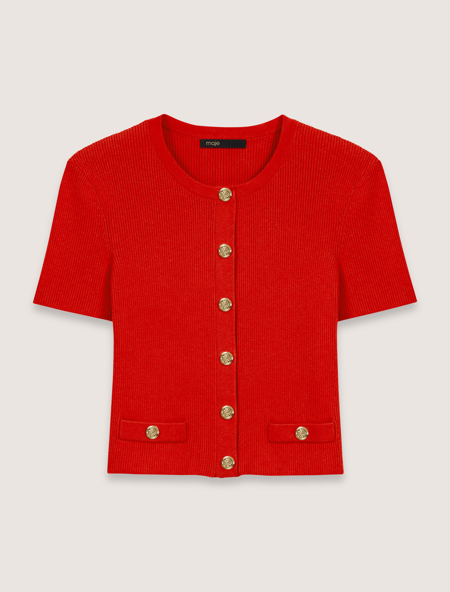 Cropped short sleeve cardigan