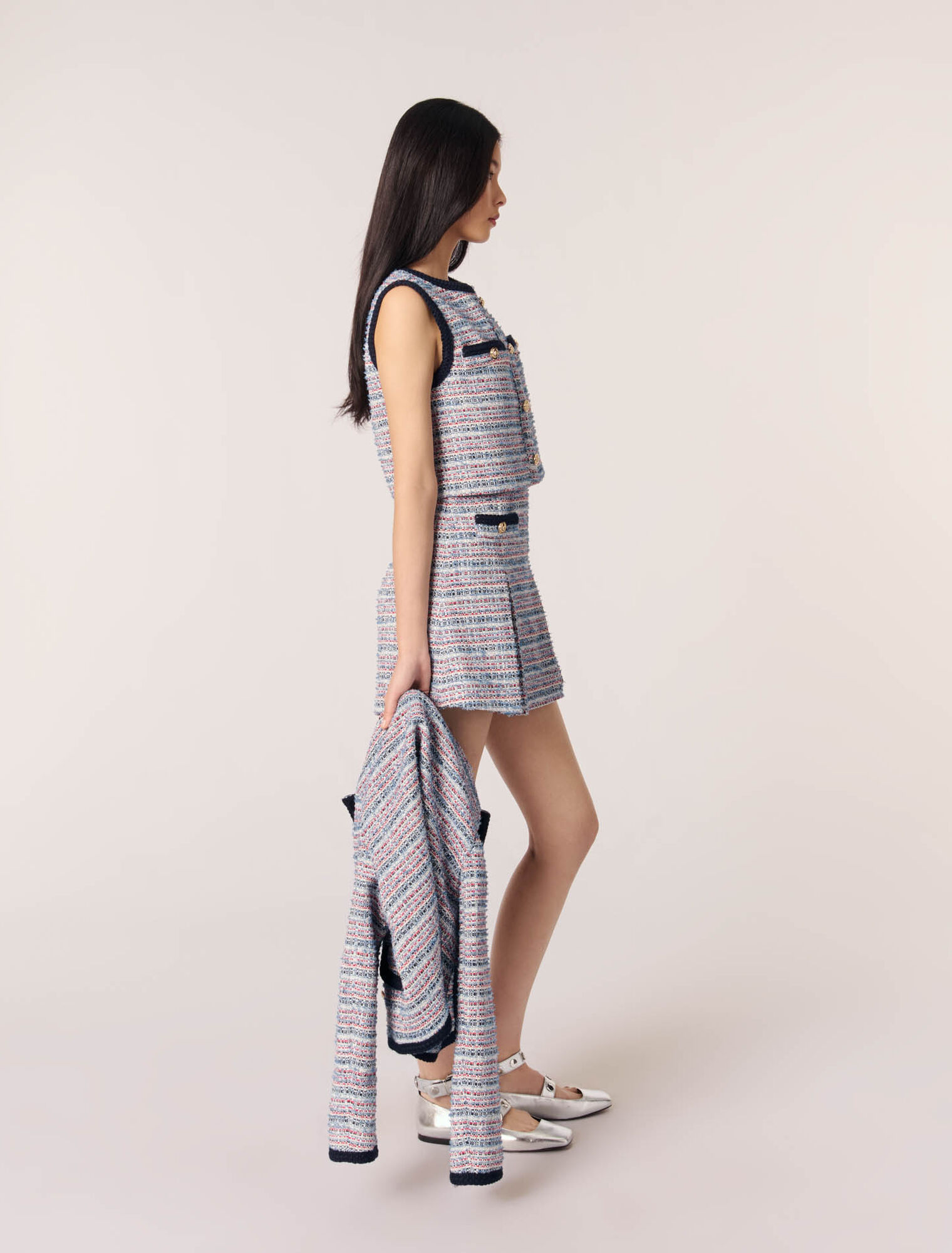 Tweed 2-in-1 mini dress