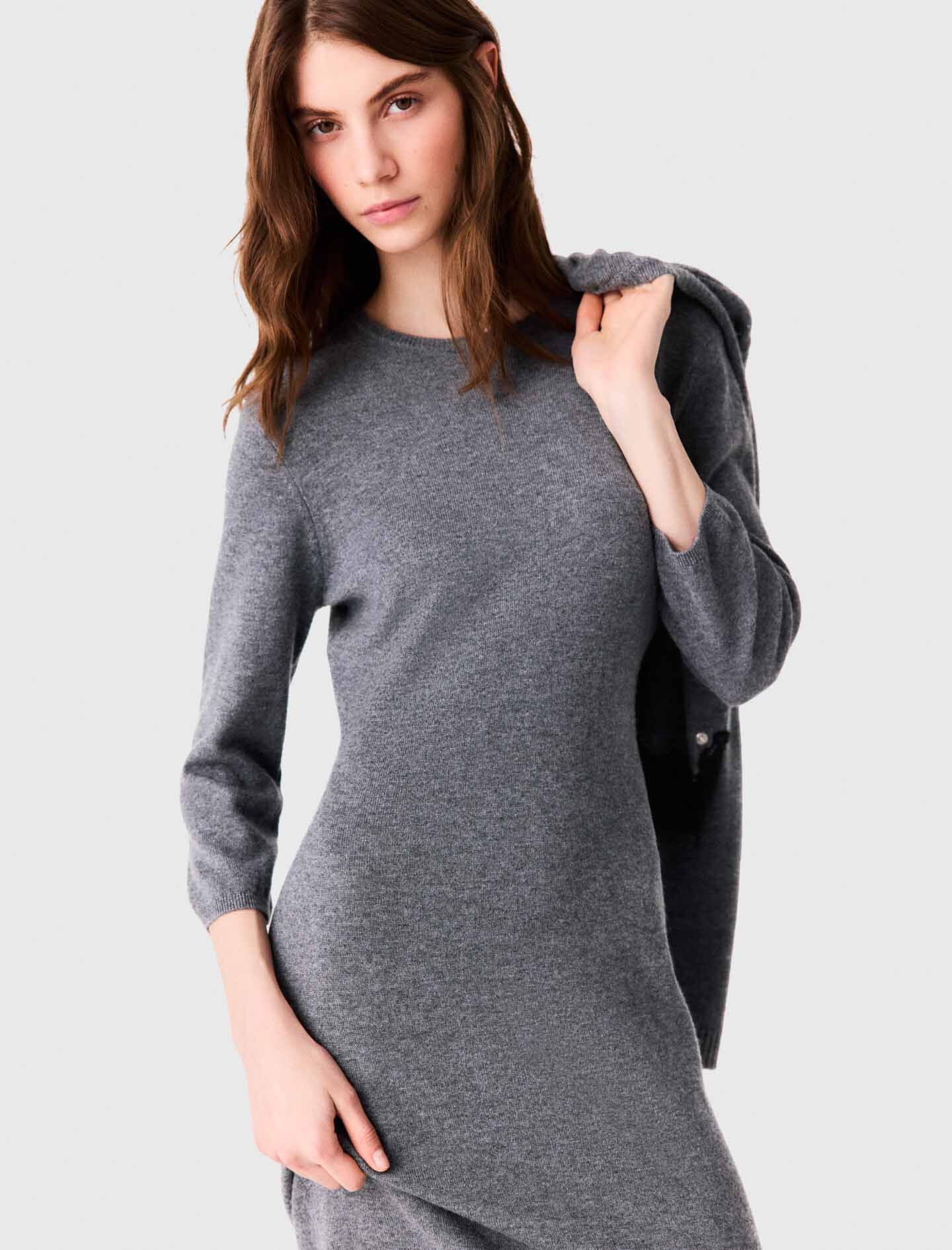 Lace trim dress Black / Gray For Women | Maje