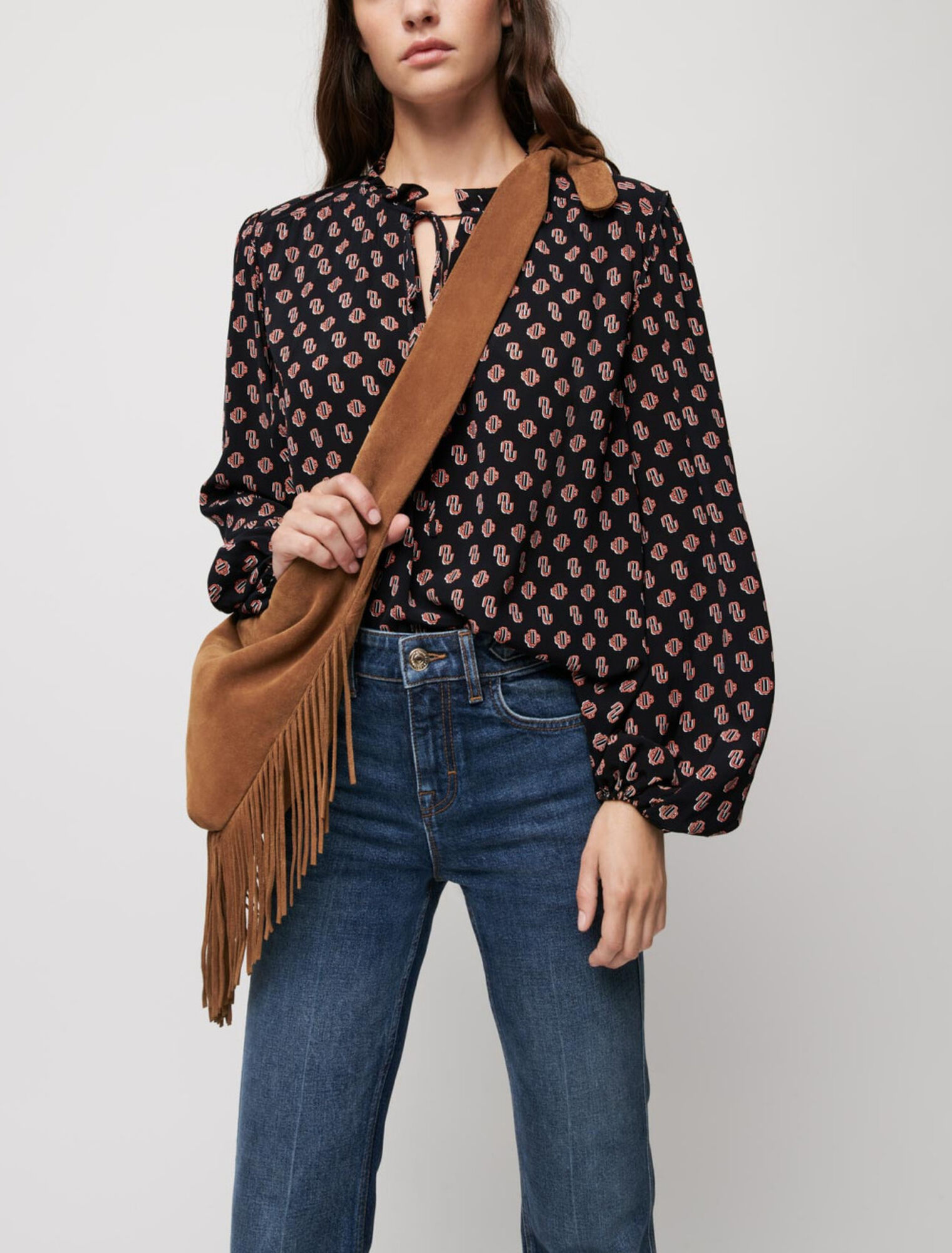 Printed muslin top