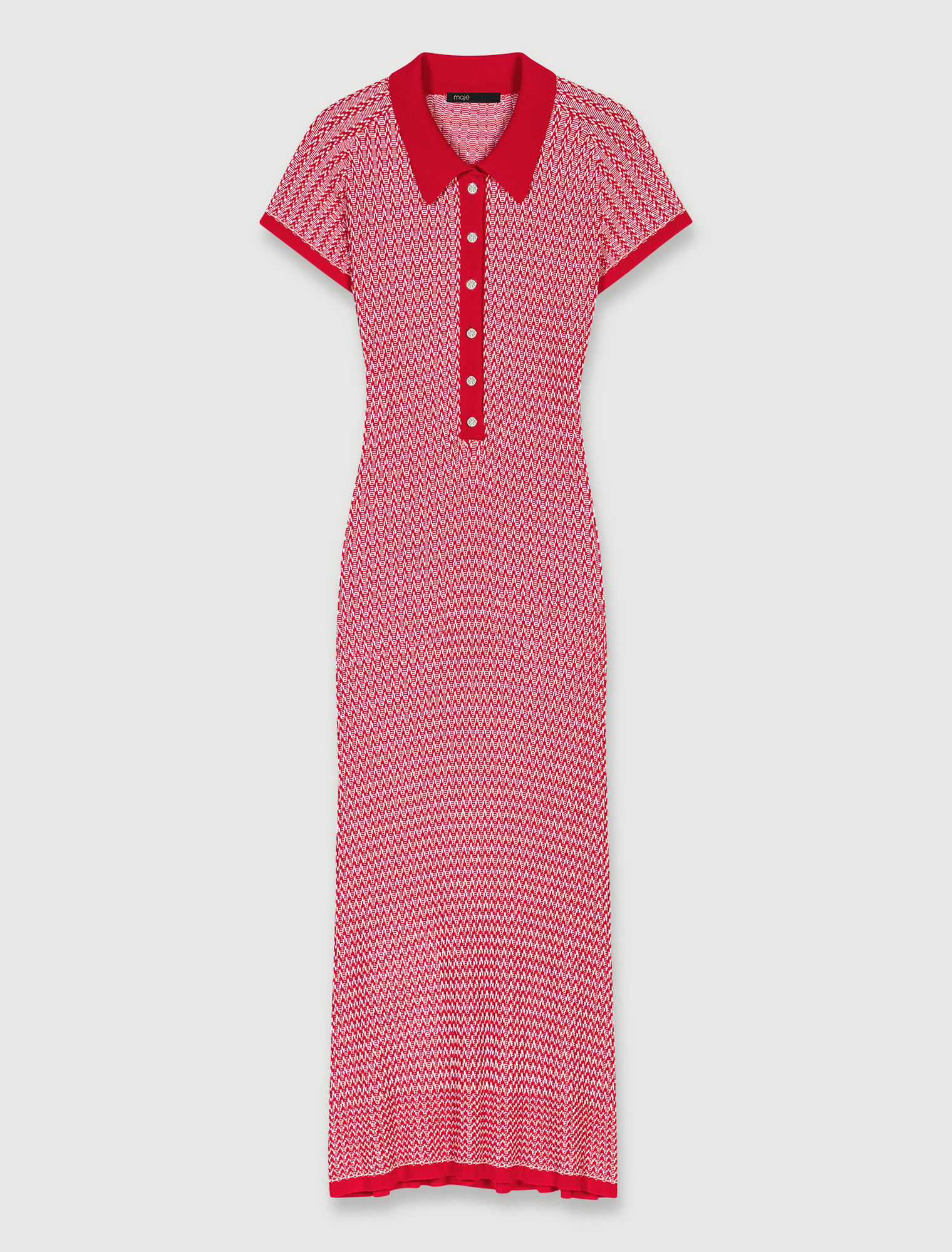 Herringbone knit maxi dress