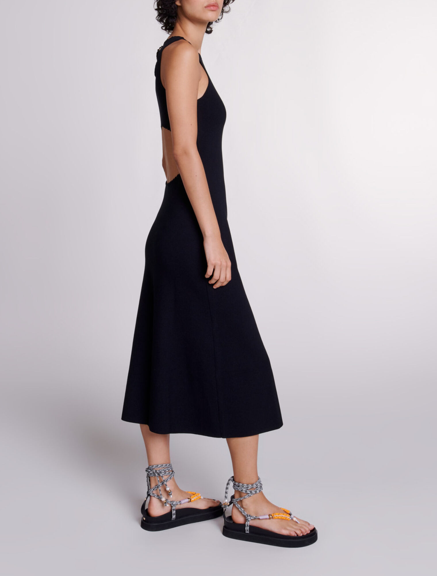 Cutaway knit maxi dress