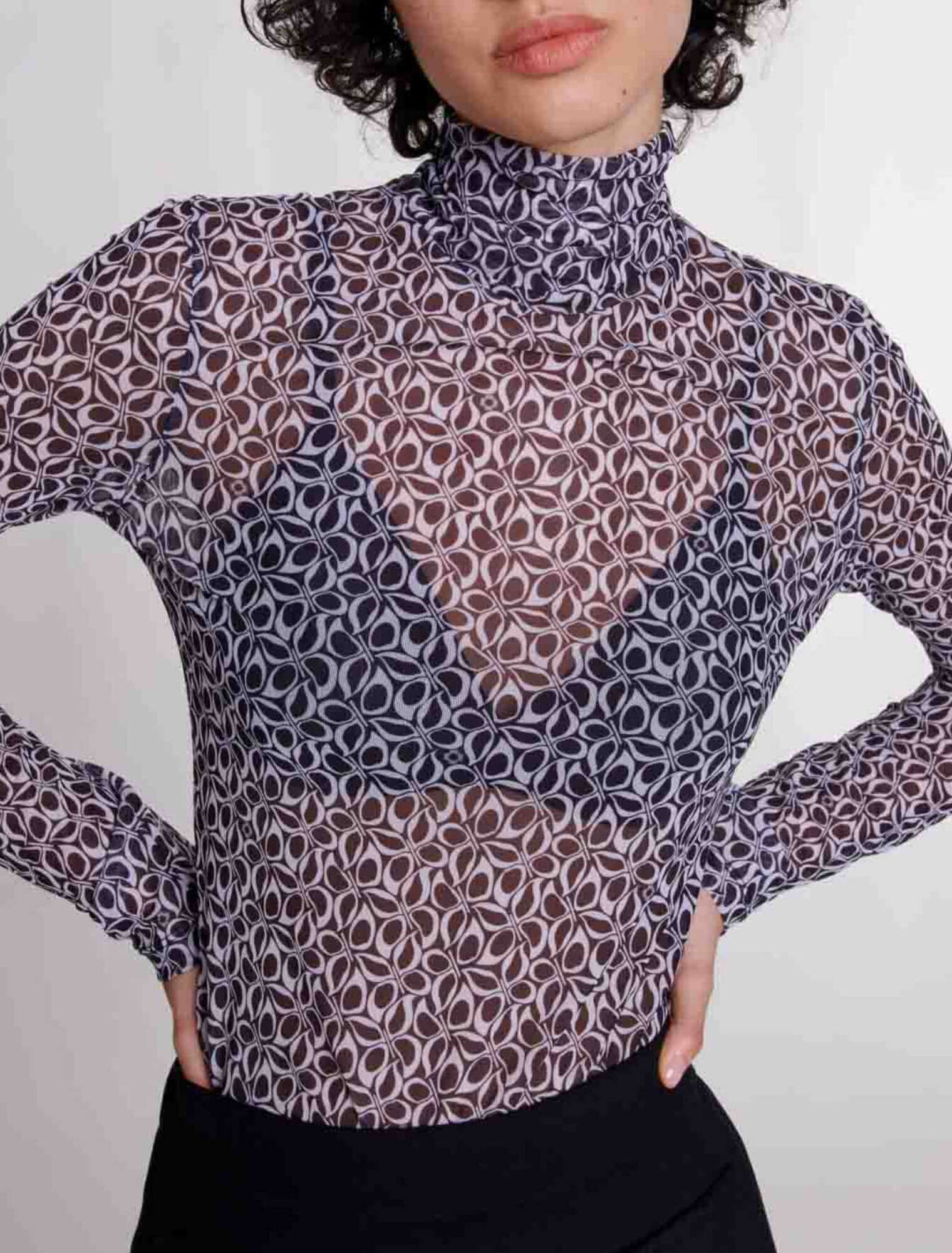 Semi-sheer patterned top