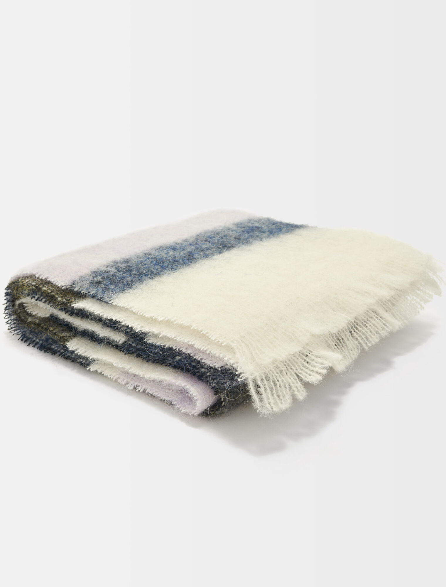 Checked wool and alpaca scarf