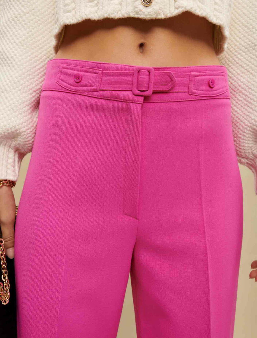 Wide-leg suit pants Pink For Women | Maje