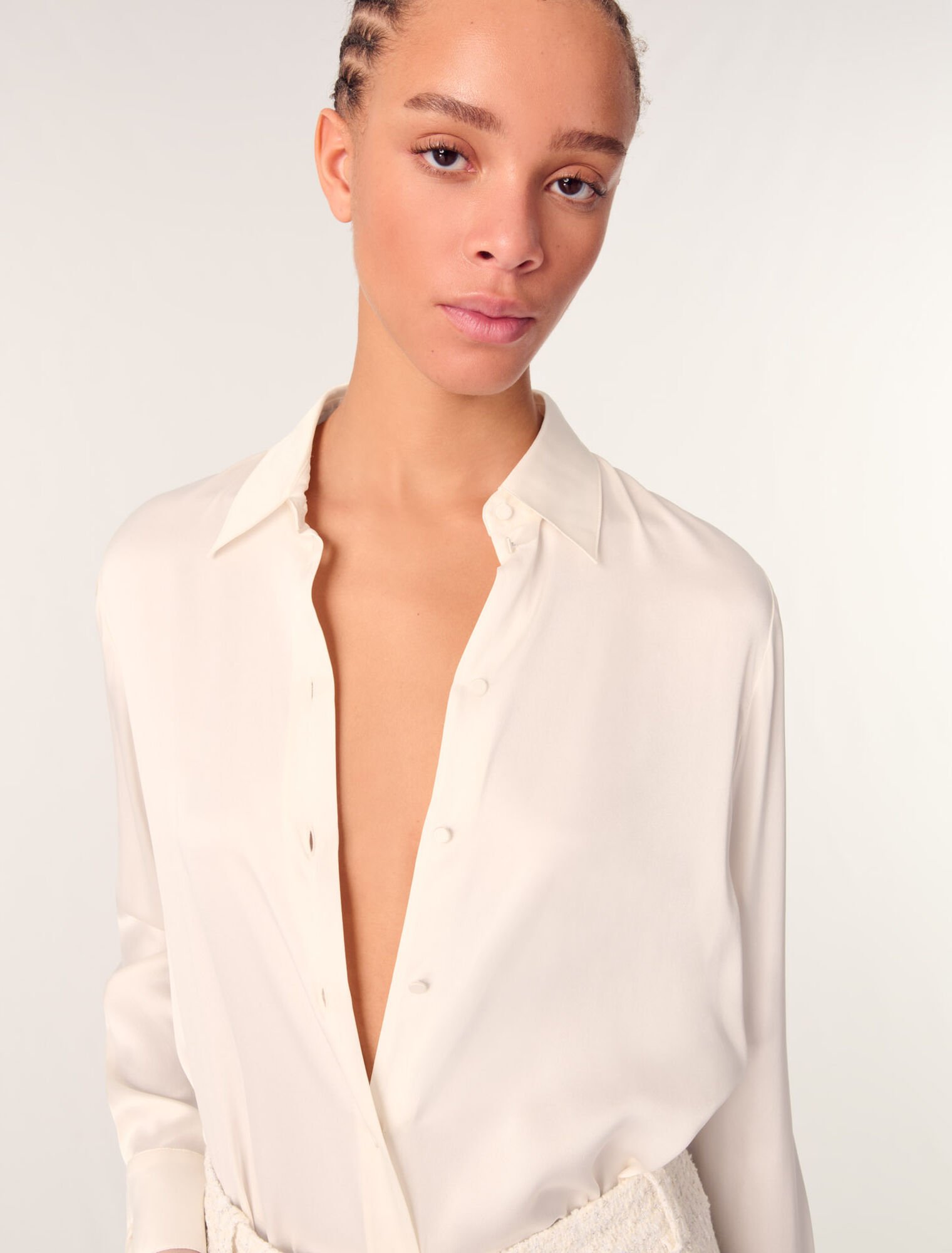 White silk blouse