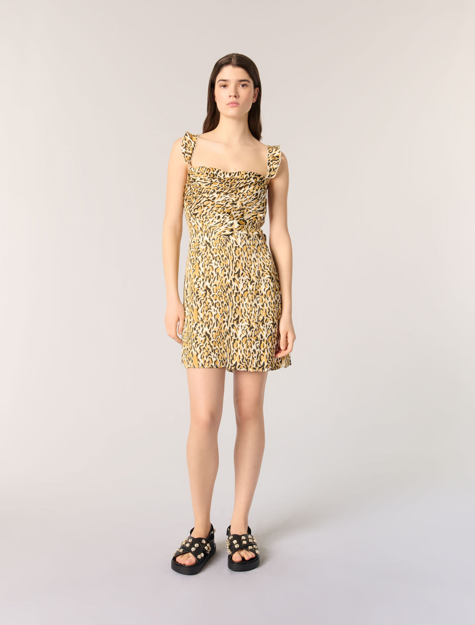 Leopard print mini dress