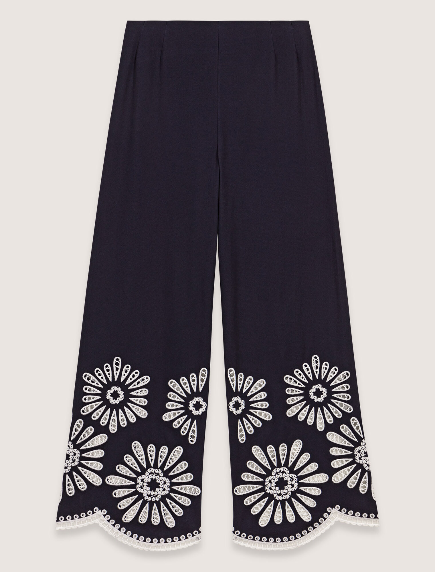 Pants with crochet detail
