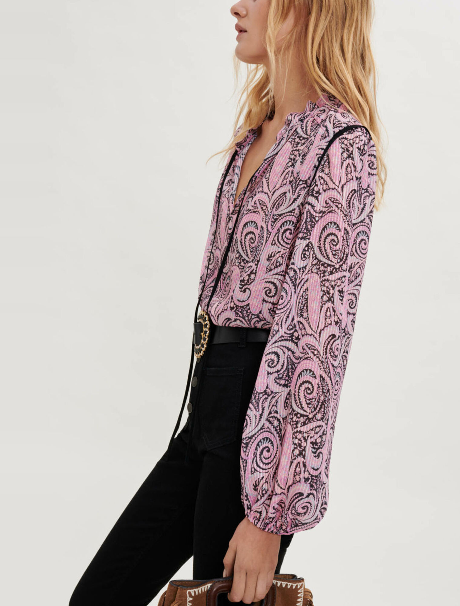 Paisley-print floaty top 