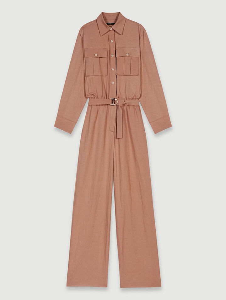 Linen blend trouser suit