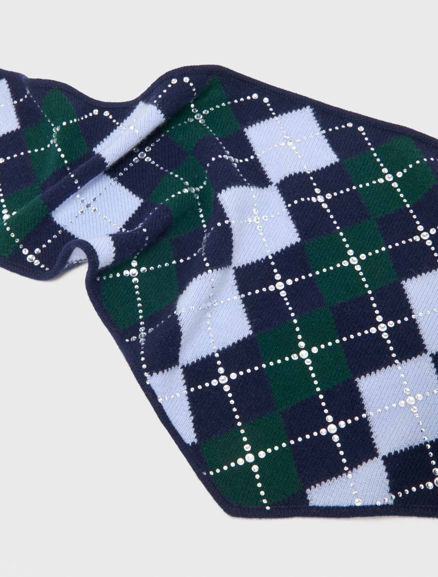 Wool argyle triangle scarf