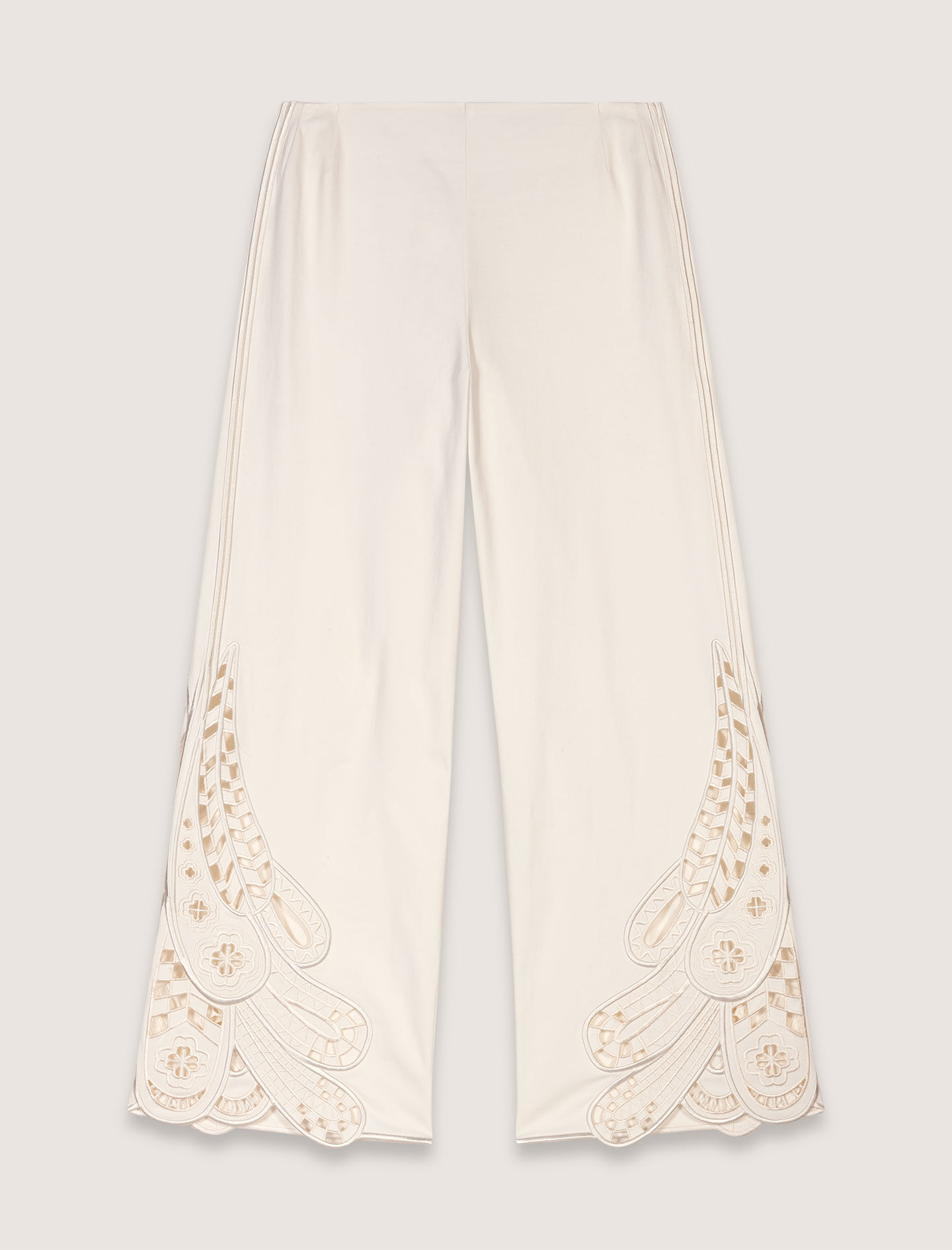 Embroidered trousers White For Women | Maje