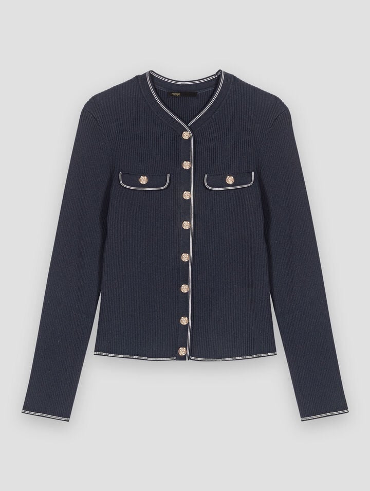 Ribbed knit cardigan