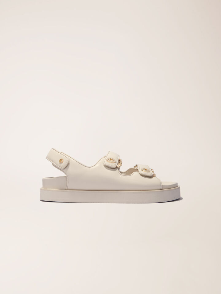 Flat leather sandals