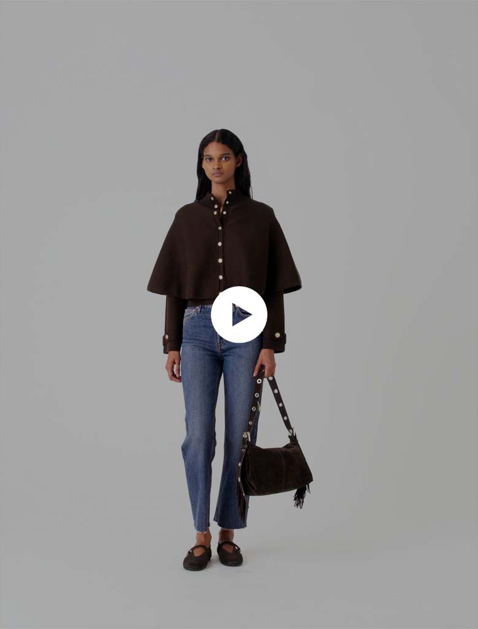 Cape-effect cardigan