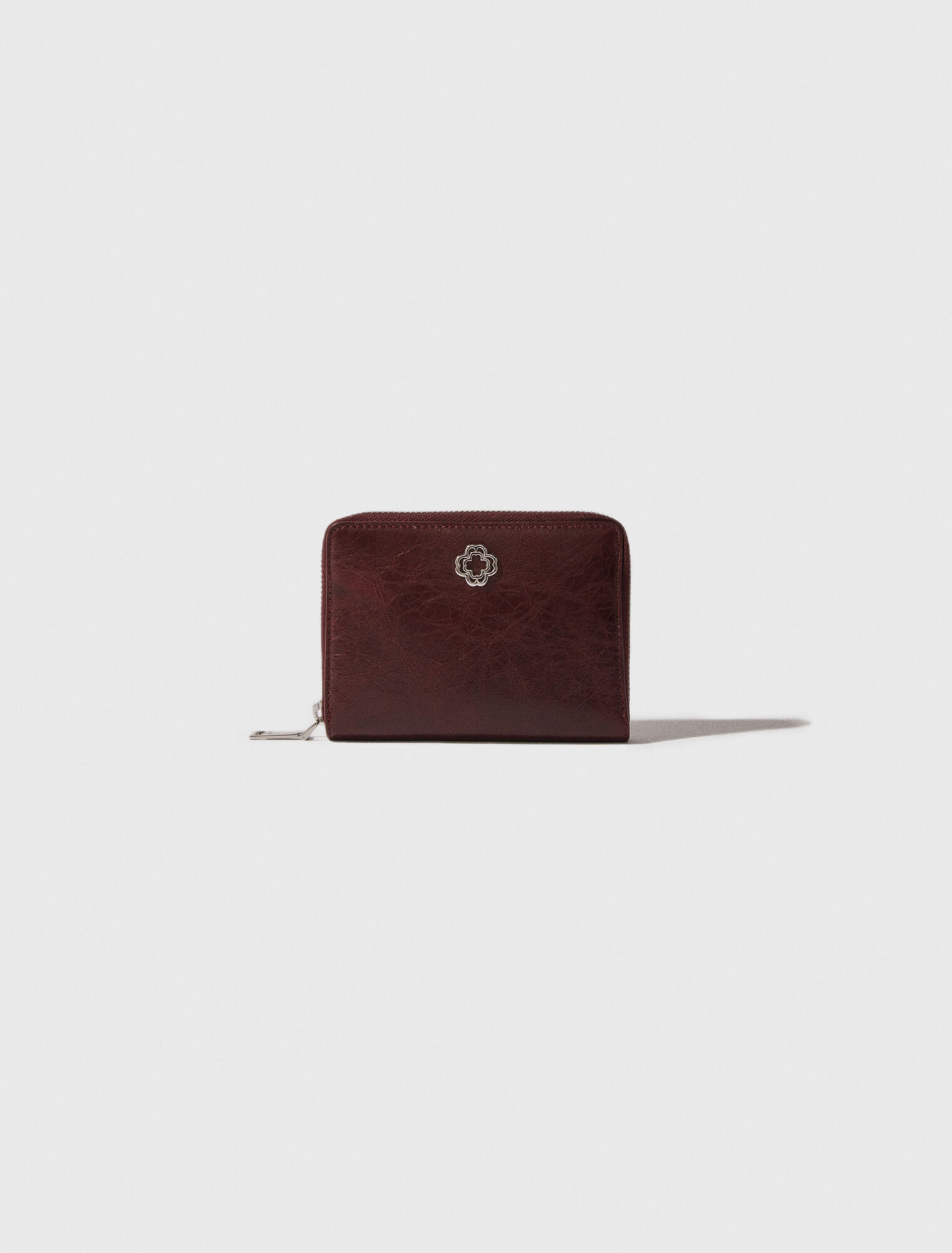 Crackled leather wallet