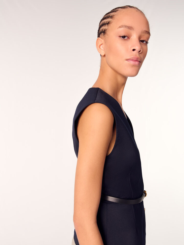 Wool blend sleeveless jacket