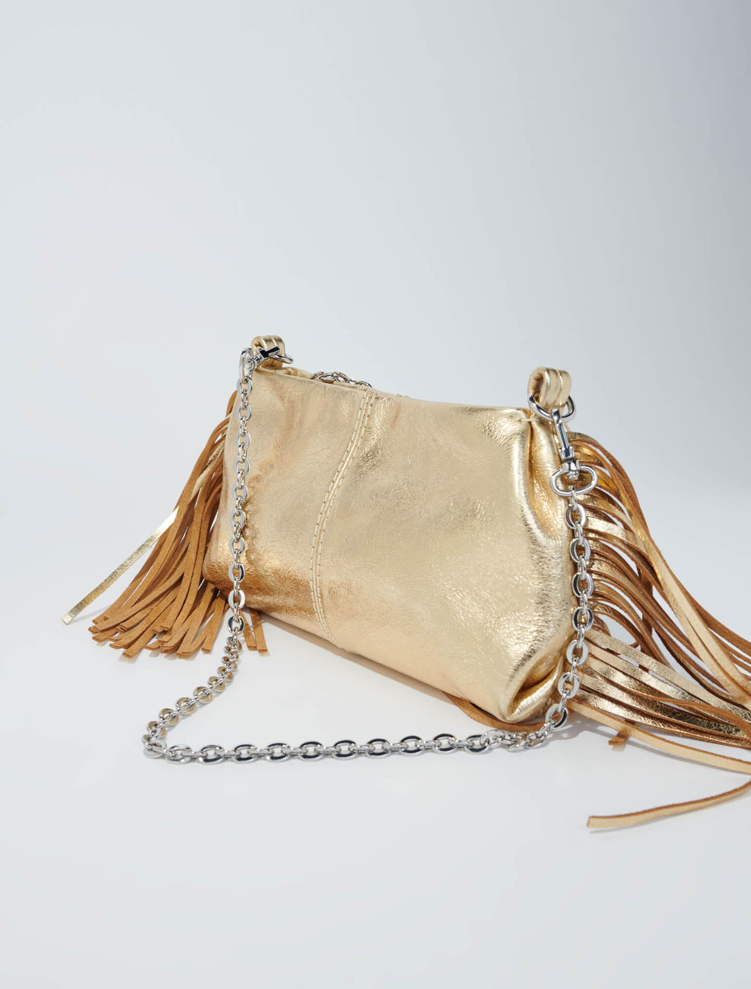 Metallic leather Miss M clutch bag