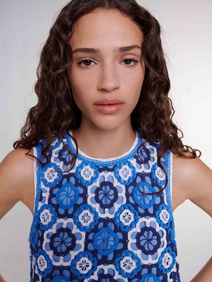 Three-tone crochet top